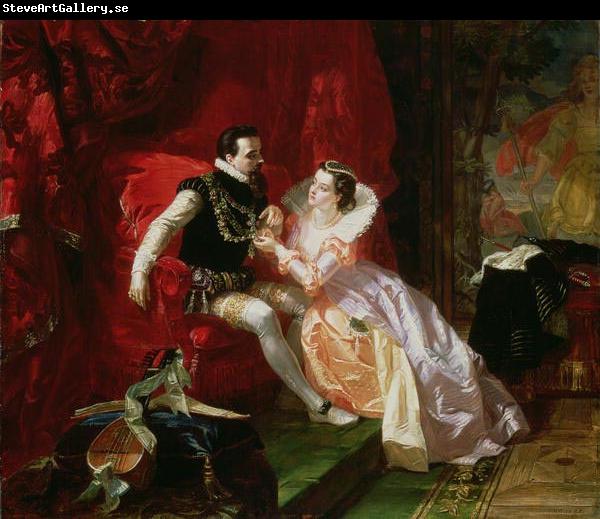 Edward Matthew Ward Leicester and Amy Robsart at Cumnor Hall